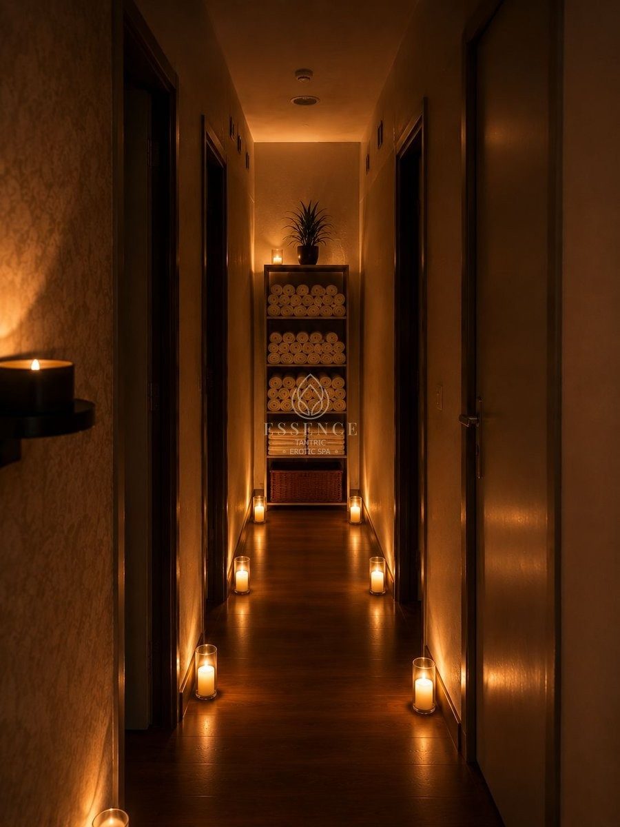 Sala de massagem com luz suave